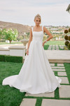 Nox Anabel JW1048 Satin Off Shoulder Sleeves Wedding Gown