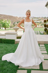 Nox Anabel JW1048 Satin Off Shoulder Sleeves Wedding Gown