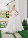 Nox Anabel JW1052 Tulle Straight Neck Floating Sleeves Gown