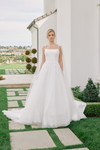 Nox Anabel JW1052 Tulle Straight Neck Floating Sleeves Gown