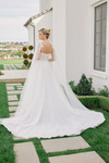 Nox Anabel JW1052 Tulle Straight Neck Floating Sleeves Gown