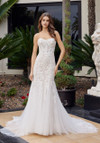 Nox Anabel JE1061L Beaded Floral Lace Strapless Long Gown