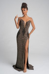 Portia and Scarlett PS25464C Beaded V-Neck Strapless Dress
