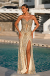 Portia and Scarlett PS26403C Beaded Strapless Corset Dress