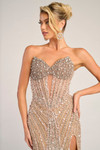 Portia and Scarlett PS26403C Beaded Strapless Corset Dress