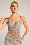Portia and Scarlett PS26428C Beaded Straps Sleeve Dress