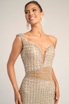 Portia and Scarlett PS26434C Beaded One Shoulder Long Dress
