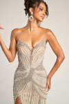 Portia and Scarlett PS26448C Beaded V-Neck Strapless Dress