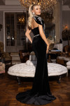 Portia and Scarlett PS25634E Velvet Stones Cap Sleeve Dress