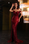 Portia and Scarlett PS25675E Mesh Off Shoulder Long Dress