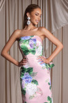 Portia and Scarlett PS26308E Satin Print Strapless Dress