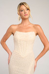 Portia and Scarlett PS26309E Beaded Strapless Ruched Dress