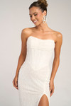Portia and Scarlett PS26309E Beaded Strapless Ruched Dress