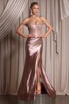 Portia and Scarlett PS26334E Satin Beaded Off Shoulder Dress