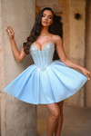 Portia and Scarlett PS25706 Satin Strapless Short Dress
