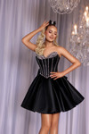 Portia and Scarlett PS25706 Satin Strapless Short Dress
