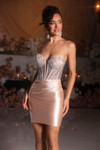 Portia and Scarlett PS25729 Satin Strapless Short Dress