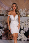 Portia and Scarlett PS25738 Tulle Embroidery Short Dress