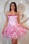 Portia and Scarlett PS25798 Chiffon Strapless Short Dress