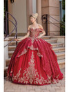 Dancing Queen 1711 Lace Bead Off Shoulder Quinceanera Gown