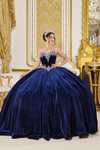 Dancing Queen 5057 Velvet Bead Strapless Quinceanera Dress