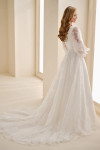 Modest by Mon Cheri MOD344 Organza Bishop Sleeve Ball Gown