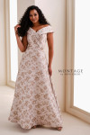 Montage by Mon Cheri M4203 Brocade Tip-off-Shoulder Gown