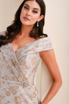 Montage by Mon Cheri M4203 Brocade Tip-off-Shoulder Gown
