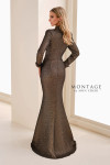 Montage by Mon Cheri M4204 Metallic Matelasse V-Neck Gown
