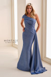 Montage by Mon Cheri M4205 Metallic Pique One-Shoulder Gown