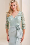 Montage by Mon Cheri M4209 Crepe Satin Lace Sleeves Gown