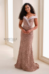 Montage by Mon Cheri M4213 Venise Lace Mikado V-Neck Gown