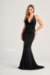 Colette by Daphne CL5118 Stretch Burnout Velvet Prom Dress