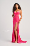 Colette by Daphne CL5119 Stretch Burnout Velvet Prom Dress