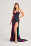 Colette by Daphne CL5119 Stretch Burnout Velvet Prom Dress
