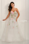 Colette by Daphne CL6103 Organza Beaded Lace Strapless Dress
