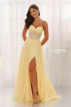 Colette by Daphne CL6115 Chiffon Lace Strapless Corset Dress