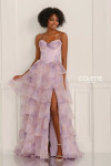 Colette by Daphne CL6123 Organza Spaghetti Strap Slit Dress