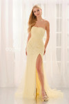 Colette by Daphne CL6125 Tulle Beaded Lace Strapless Dress