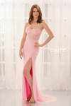 Colette by Daphne CL6185 Allover Beaded Lace Strapless Dress