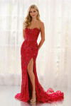 Colette by Daphne CL6203 Embroidered Sequin Strapless Dress