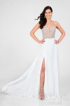 Terani Couture 1712P2512 Chiffon Illusion High Neck Gown