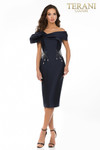 Terani Couture 2011C2009 Mikado Off-Shoulder Short Dress