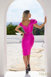 Terani Couture 2011C2009 Mikado Off-Shoulder Short Dress