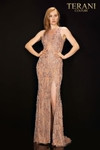 Terani Couture 2011P1157 Beaded Tulle Halter Illusion Dress