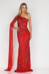Terani Couture 2012GL2390 Cape Tulle One Shoulder Long Gown