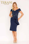 Terani Couture 2021C2625 Stretch Off Shoulder Short Dress