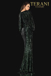 Terani Couture 2021M2962 Sequins Cape Sleeve Long Dress