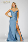 Terani Couture 231P0180 Taffeta Strapless High Slit Dress