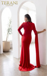 Terani Couture 241E2442 Crepe Back Satin Long Sleeves Dress
